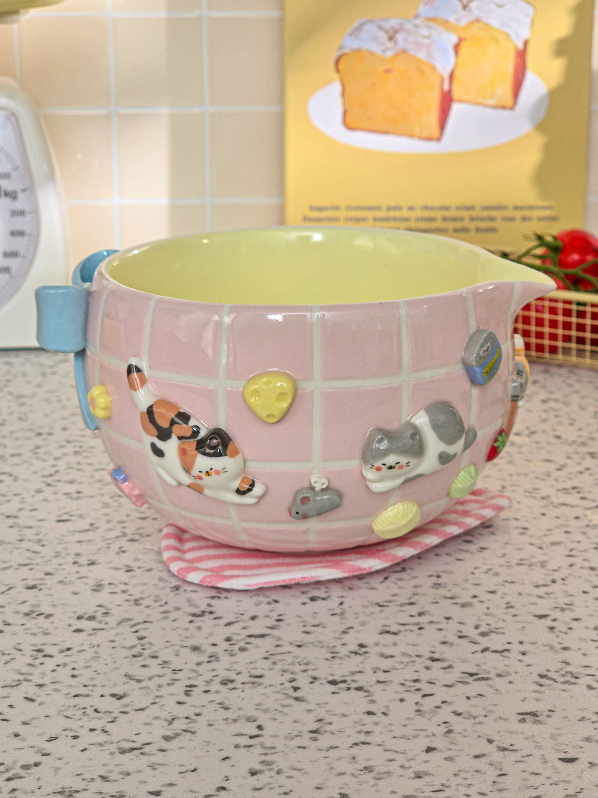 Puri Nekochan Matcha Bowl - Pink - Pre-Order (Ready by November 30th)
