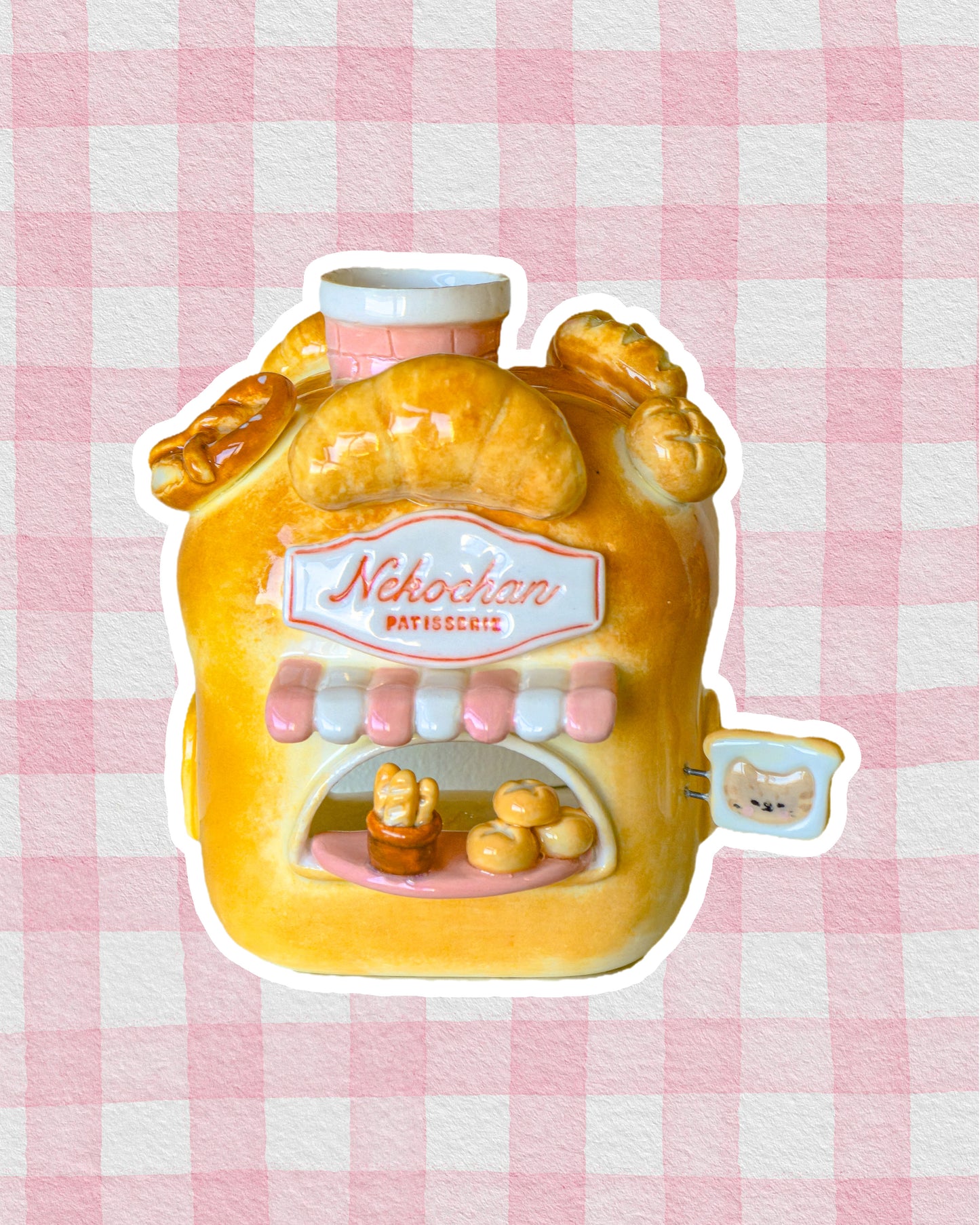 Nekochan bakery candle holder - loaf