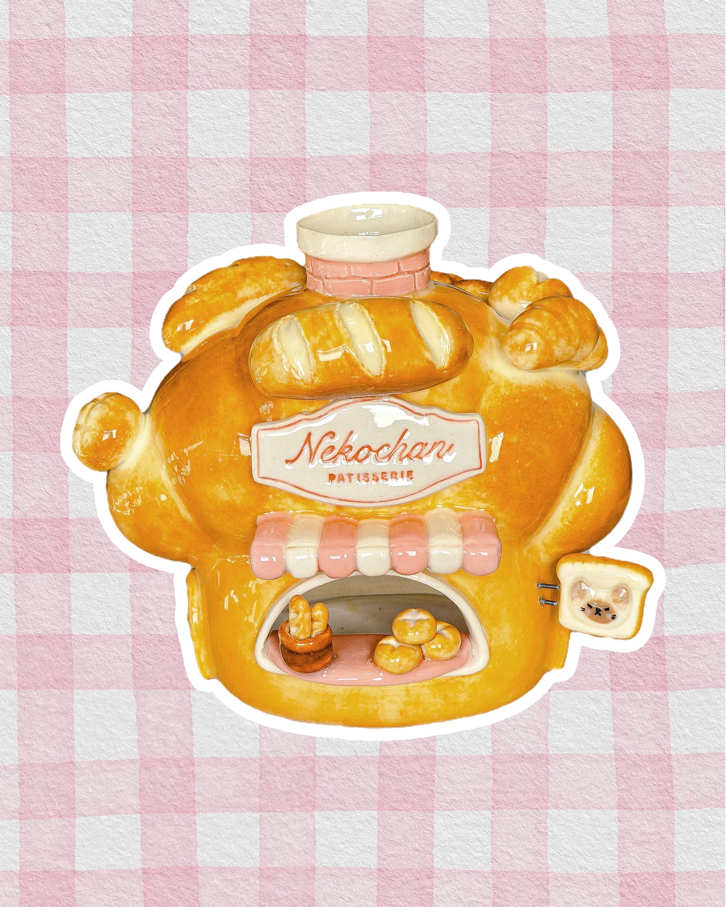 Nekochan bakery candle holder- croissant
