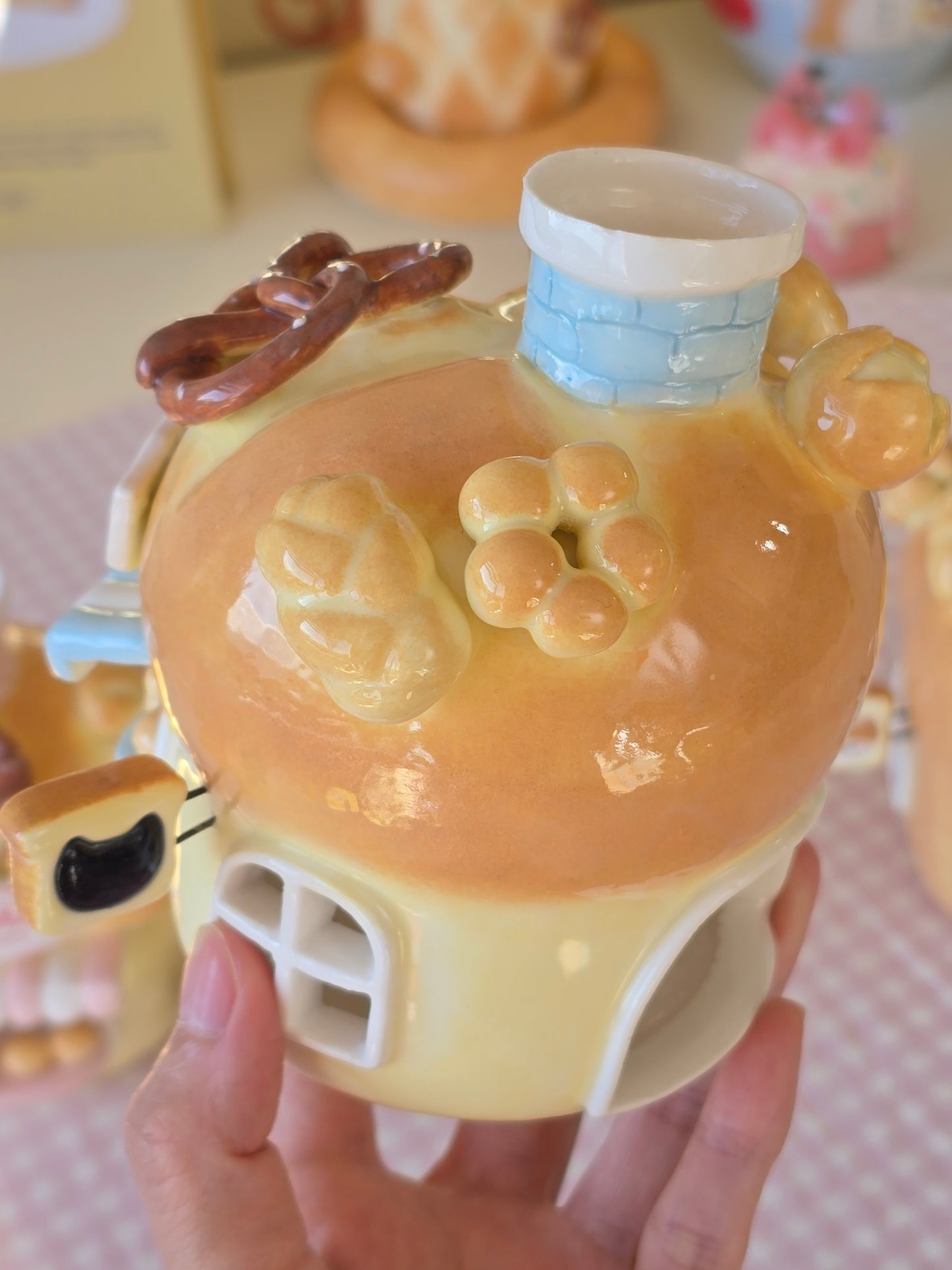 Nekochan bakery candle holder - Boule bread