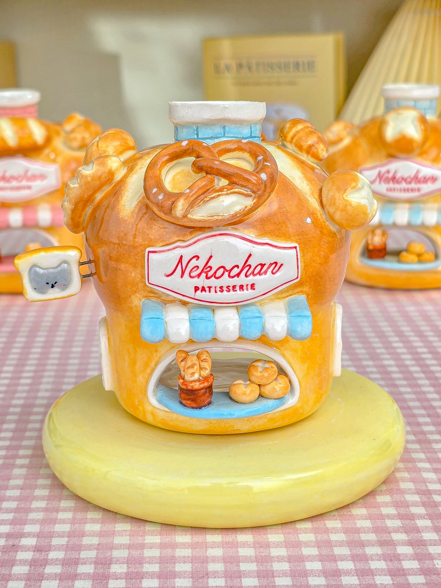 Nekochan bakery candle holder - Boule bread