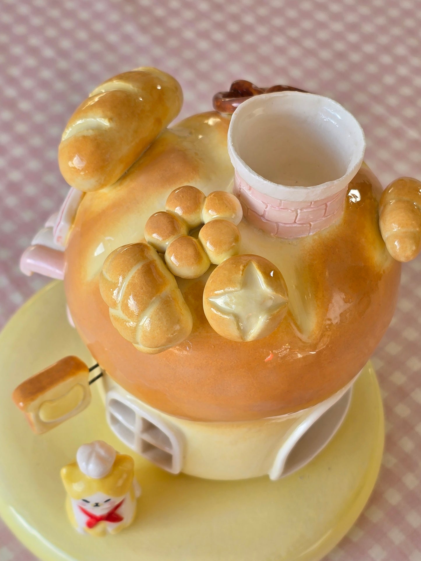 Nekochan bakery candle holder - Boule bread