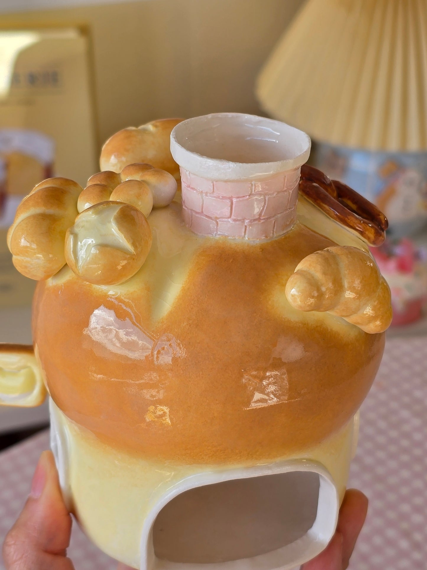 Nekochan bakery candle holder - Boule bread