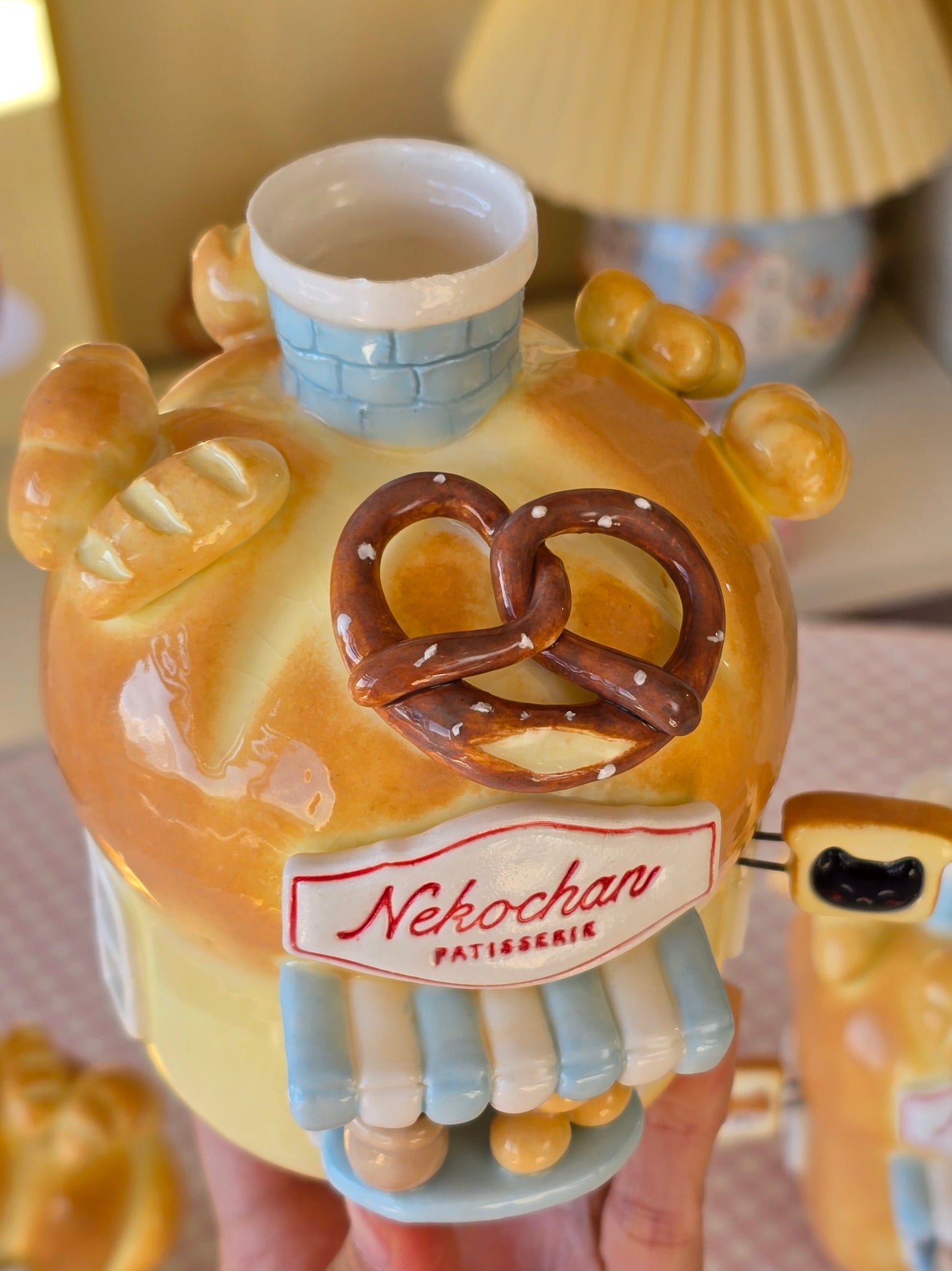 Nekochan bakery candle holder - Boule bread