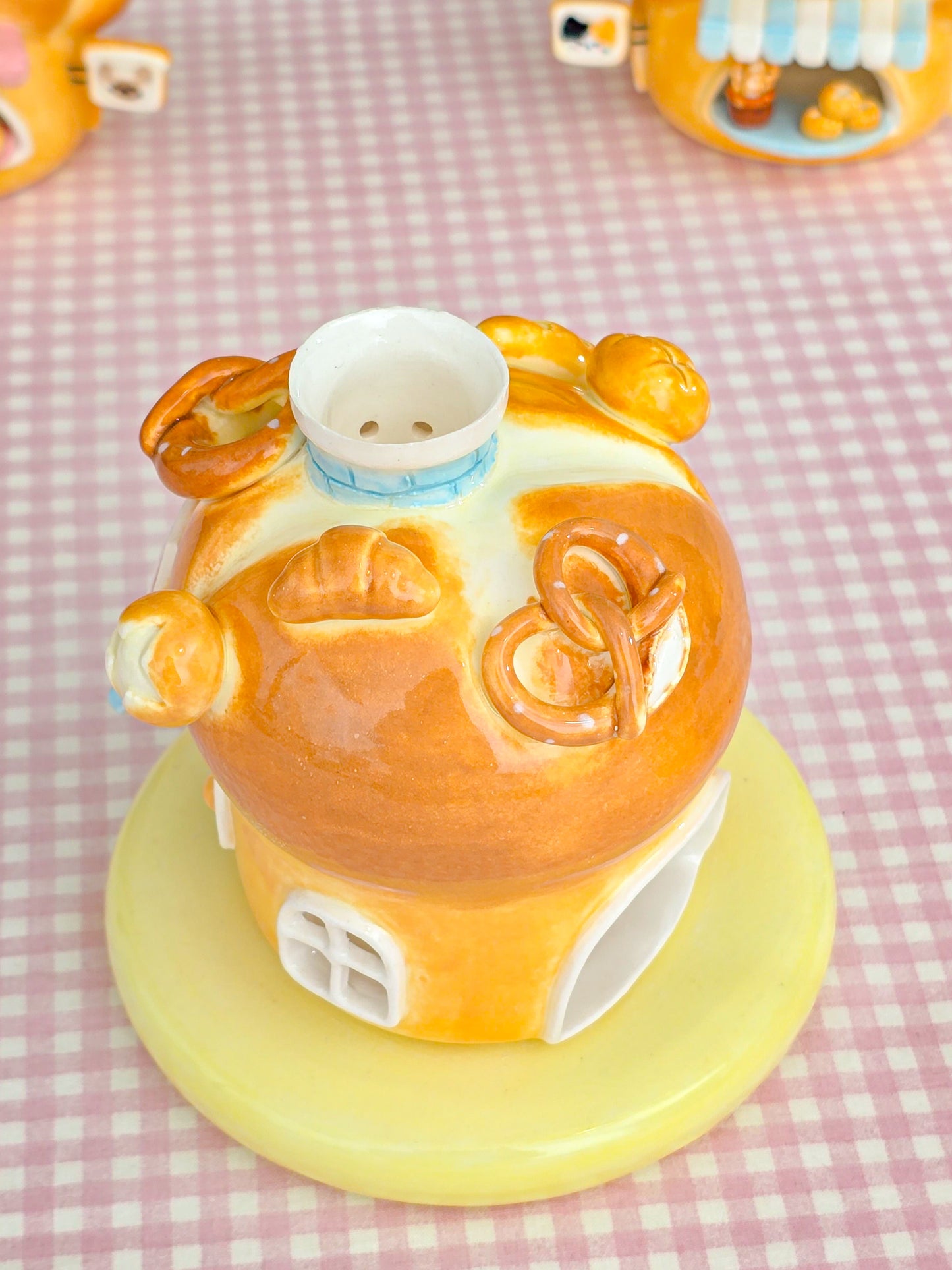 Nekochan bakery candle holder - Boule bread