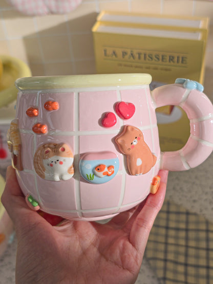 Puri nekochan Mug - Pink - Pre-order (Ready by November 30th)