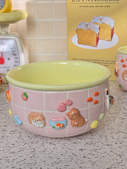 Puri nekochan Noodle bowl - Pink - Pre-order (Ready by November 30th)