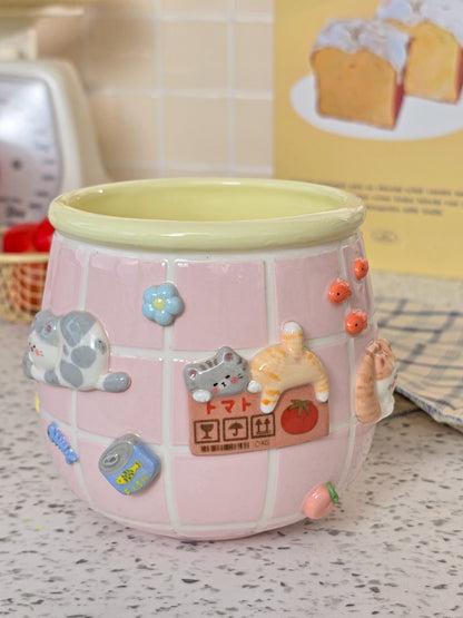 Puri nekochan Mug - Pink - Pre-order (Ready by November 30th)
