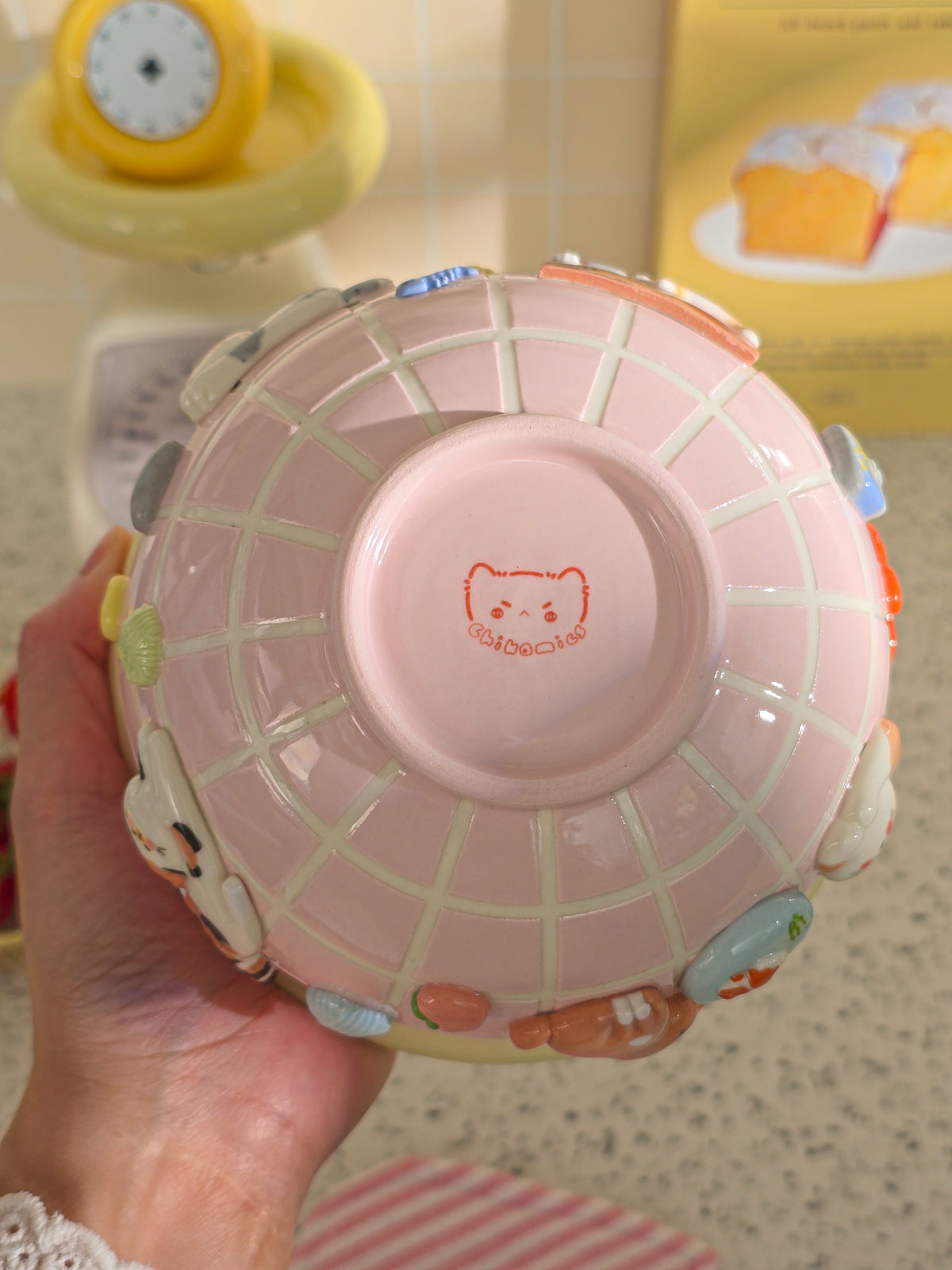 Puri nekochan breakfast bowl - Baby pink - Pre-order (Ready by November 30th)