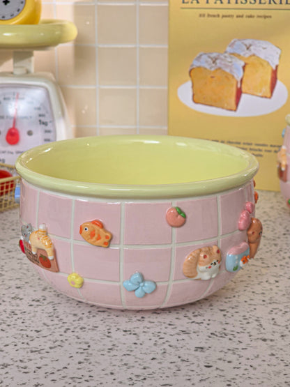 Puri nekochan Noodle bowl - Pink - Pre-order (Ready by November 30th)
