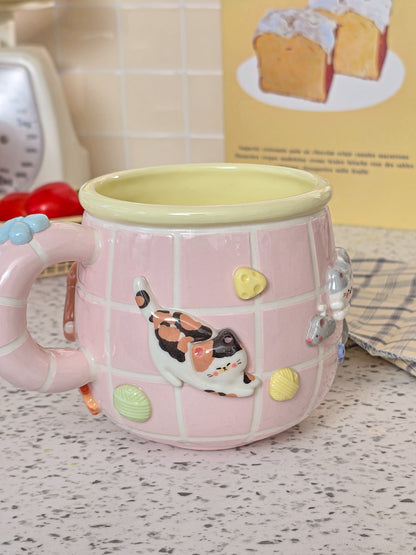 Puri nekochan Mug - Pink - Pre-order (Ready by November 30th)
