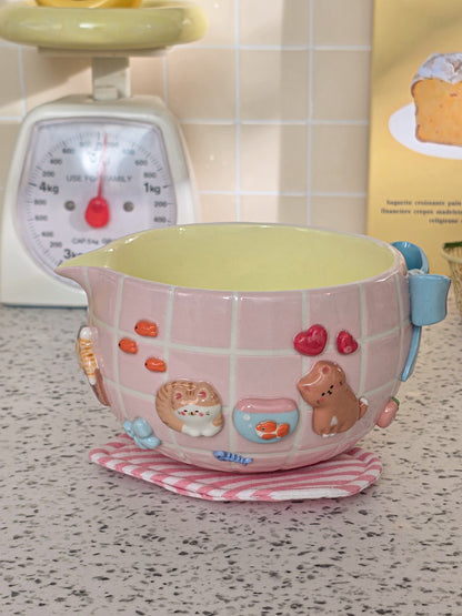 Puri Nekochan Matcha Bowl - Pink - Pre-Order (Ready by November 30th)
