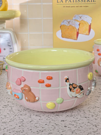 Puri nekochan Noodle bowl - Pink - Pre-order (Ready by November 30th)