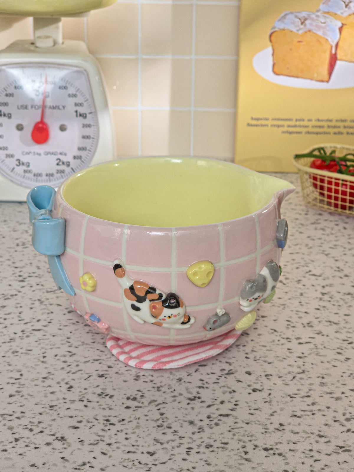 Puri Nekochan Matcha Bowl - Pink - Pre-Order (Ready by November 30th)