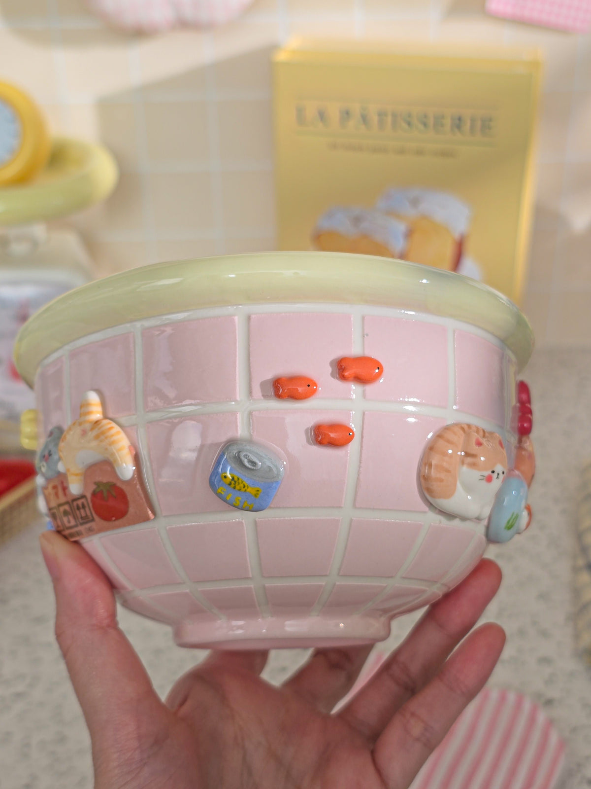Puri nekochan breakfast bowl - Baby pink - Pre-order (Ready by November 30th)