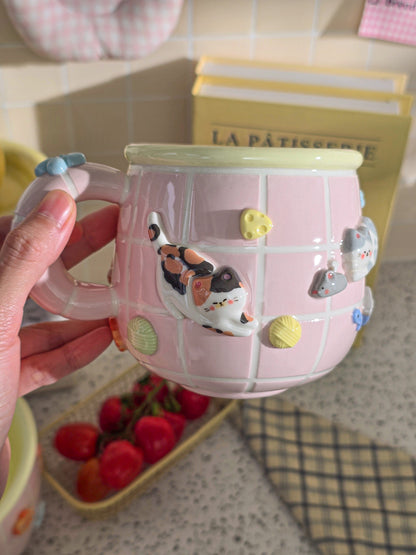 Puri nekochan Mug - Pink - Pre-order (Ready by November 30th)