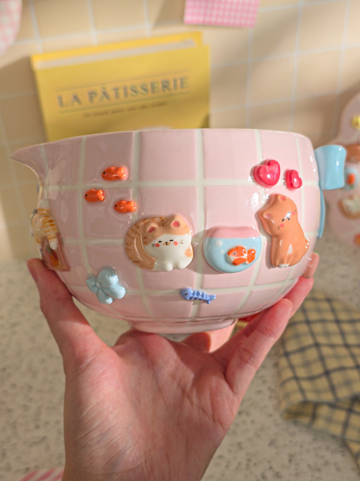 Puri Nekochan Matcha Bowl - Pink - Pre-Order (Ready by November 30th)