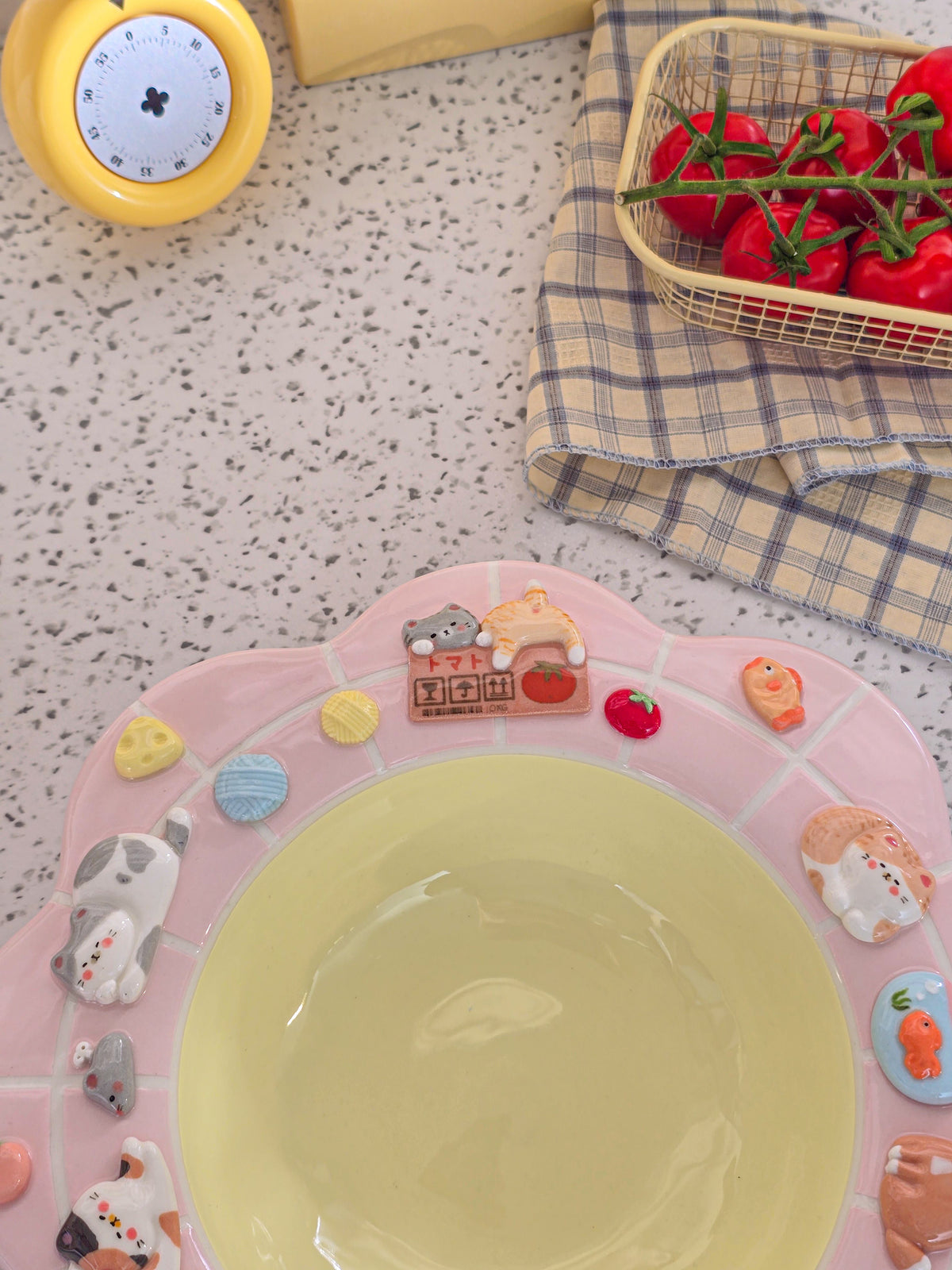 Puri nekochan Pasta plate - Pink - Pre-order (Ready by November 30th)