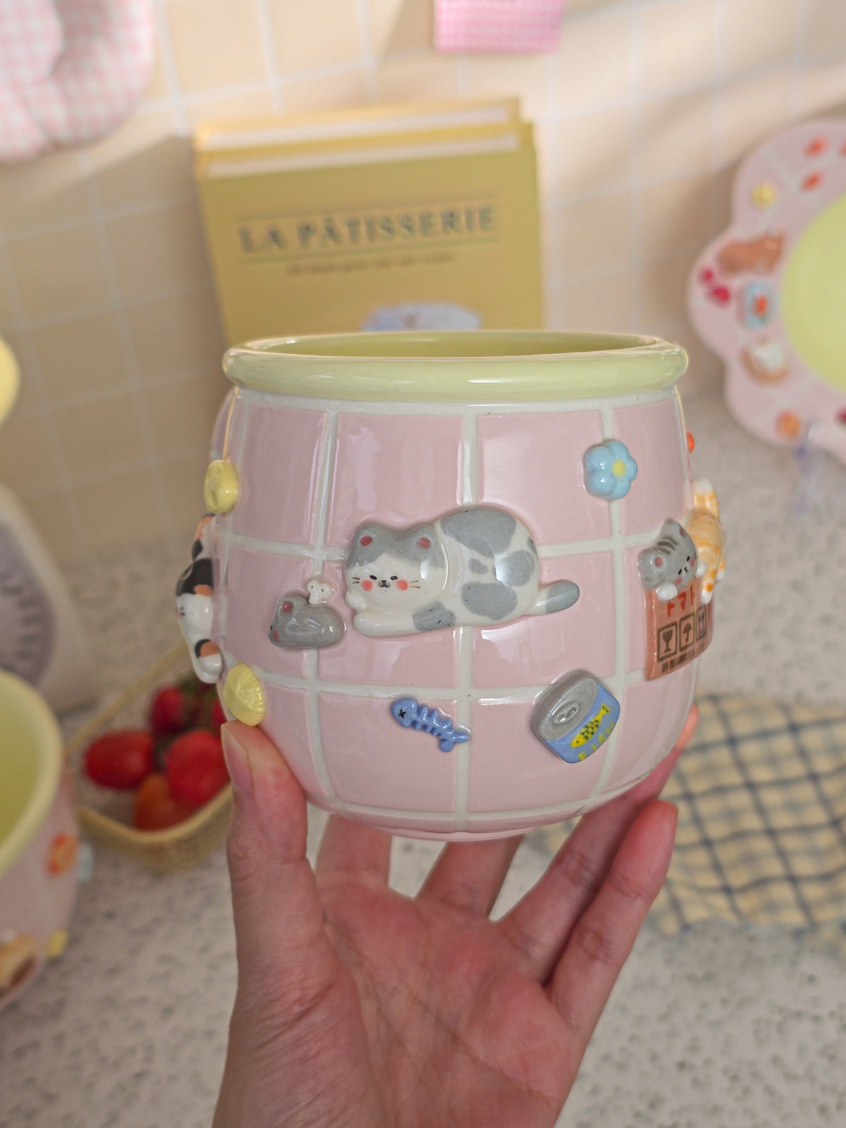 Puri nekochan Mug - Pink - Pre-order (Ready by November 30th)