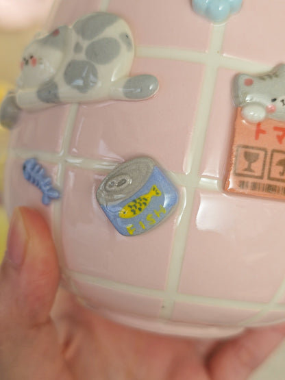 Puri nekochan Mug - Pink - Pre-order (Ready by November 30th)