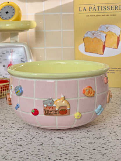 Puri nekochan Noodle bowl - Pink - Pre-order (Ready by November 30th)