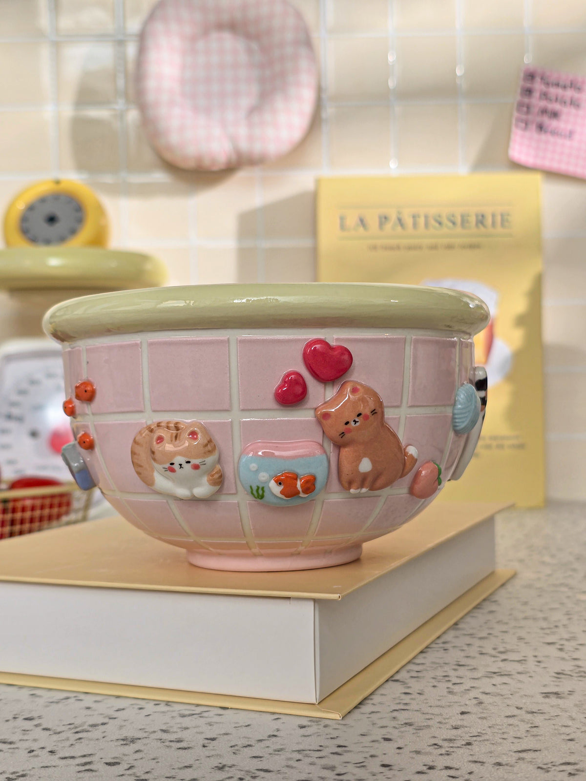 Puri nekochan breakfast bowl - Baby pink - Pre-order (Ready by November 30th)