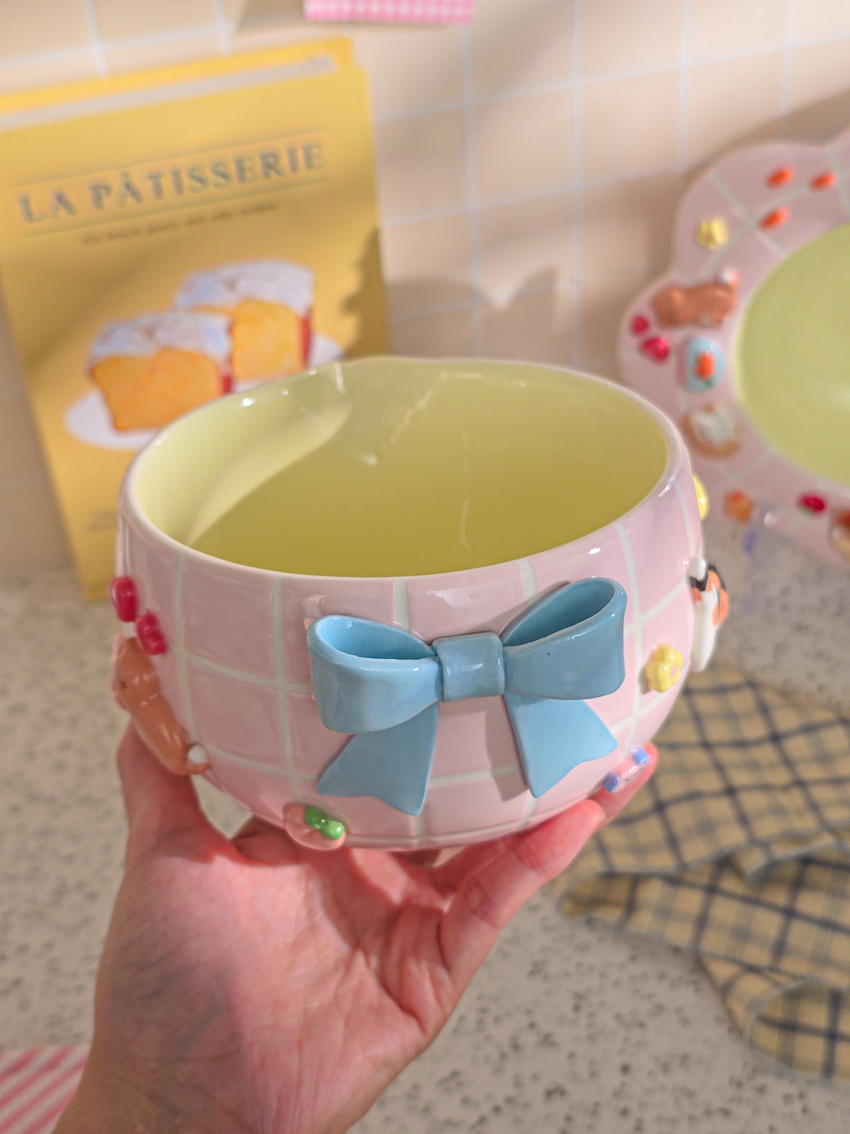 Puri Nekochan Matcha Bowl - Pink - Pre-Order (Ready by November 30th)