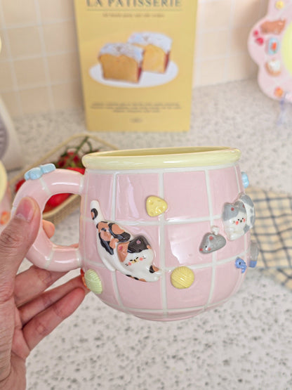 Puri nekochan Mug - Pink - Pre-order (Ready by November 30th)