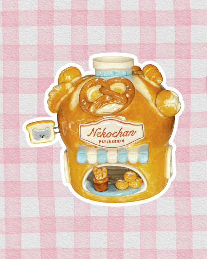 Nekochan bakery candle holder - Boule bread