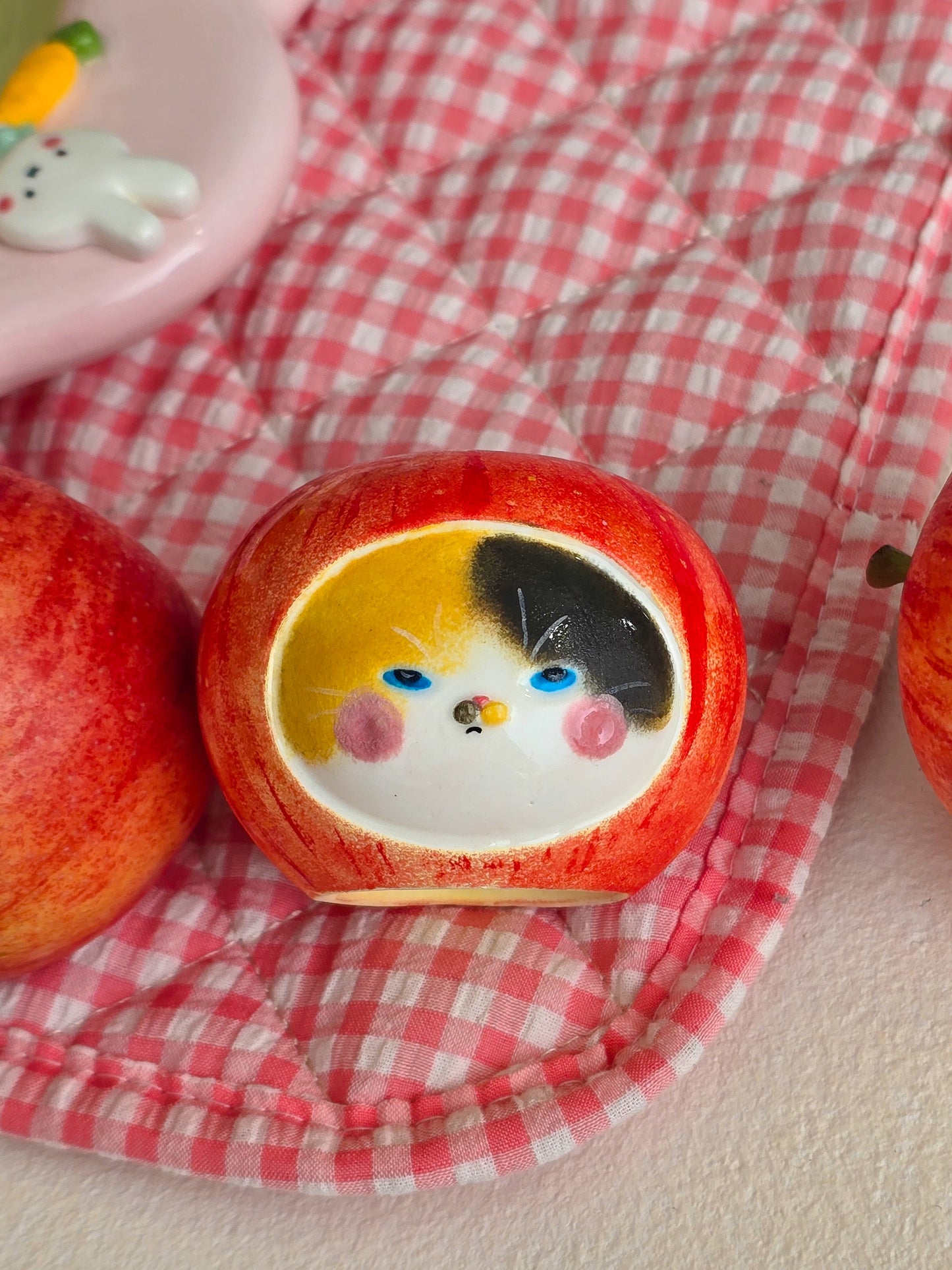 Salt and pepper shaker apple nekochan Fuku