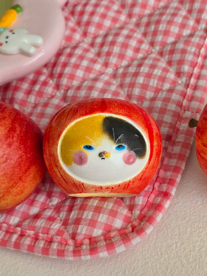 Salt and pepper shaker apple nekochan Fuku