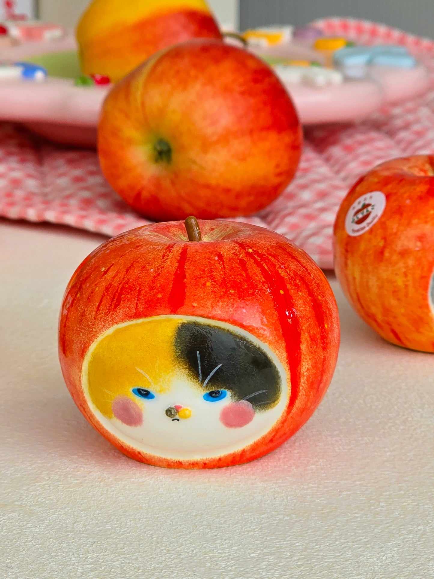 Salt and pepper shaker apple nekochan Fuku