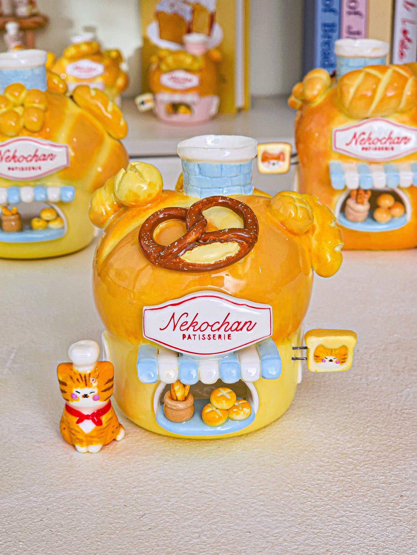 Nekochan bakery candle holder - Boule bread