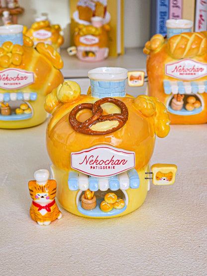 Nekochan bakery candle holder - Boule bread