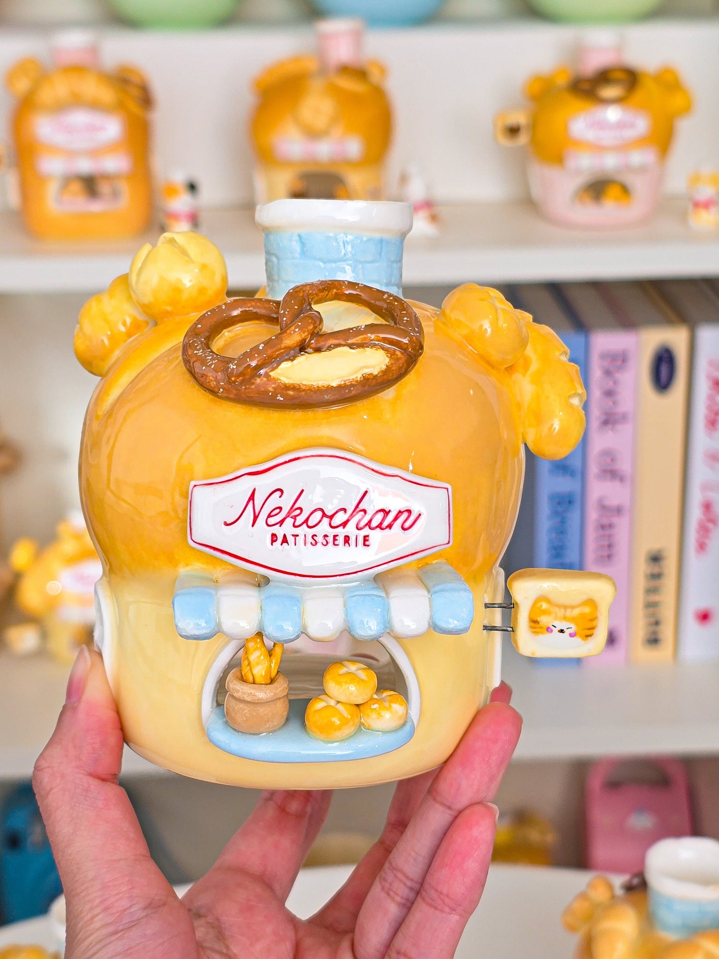 Nekochan bakery candle holder - Boule bread