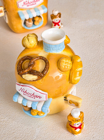 Nekochan bakery candle holder - Boule bread