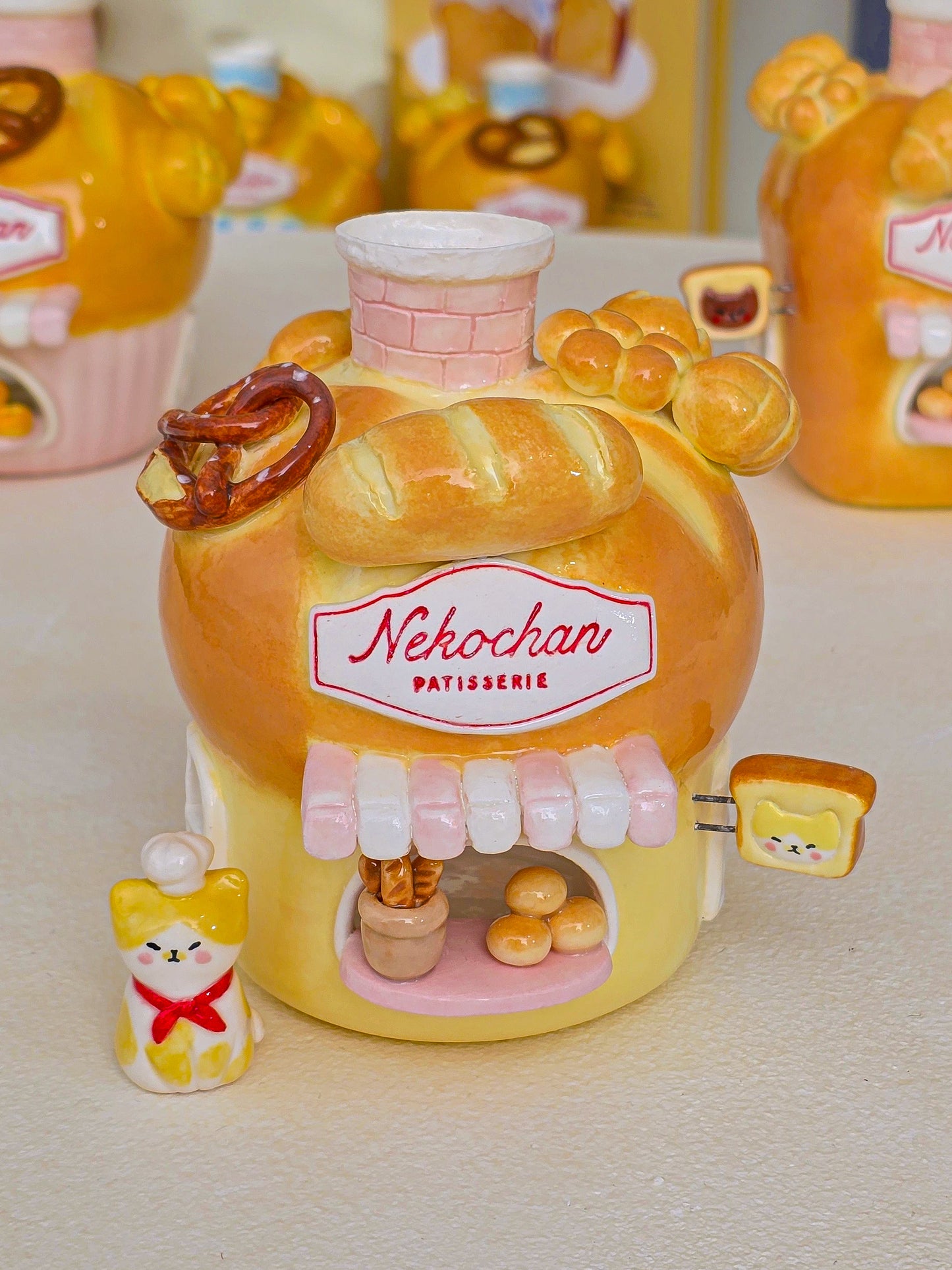 Nekochan bakery candle holder - Boule bread