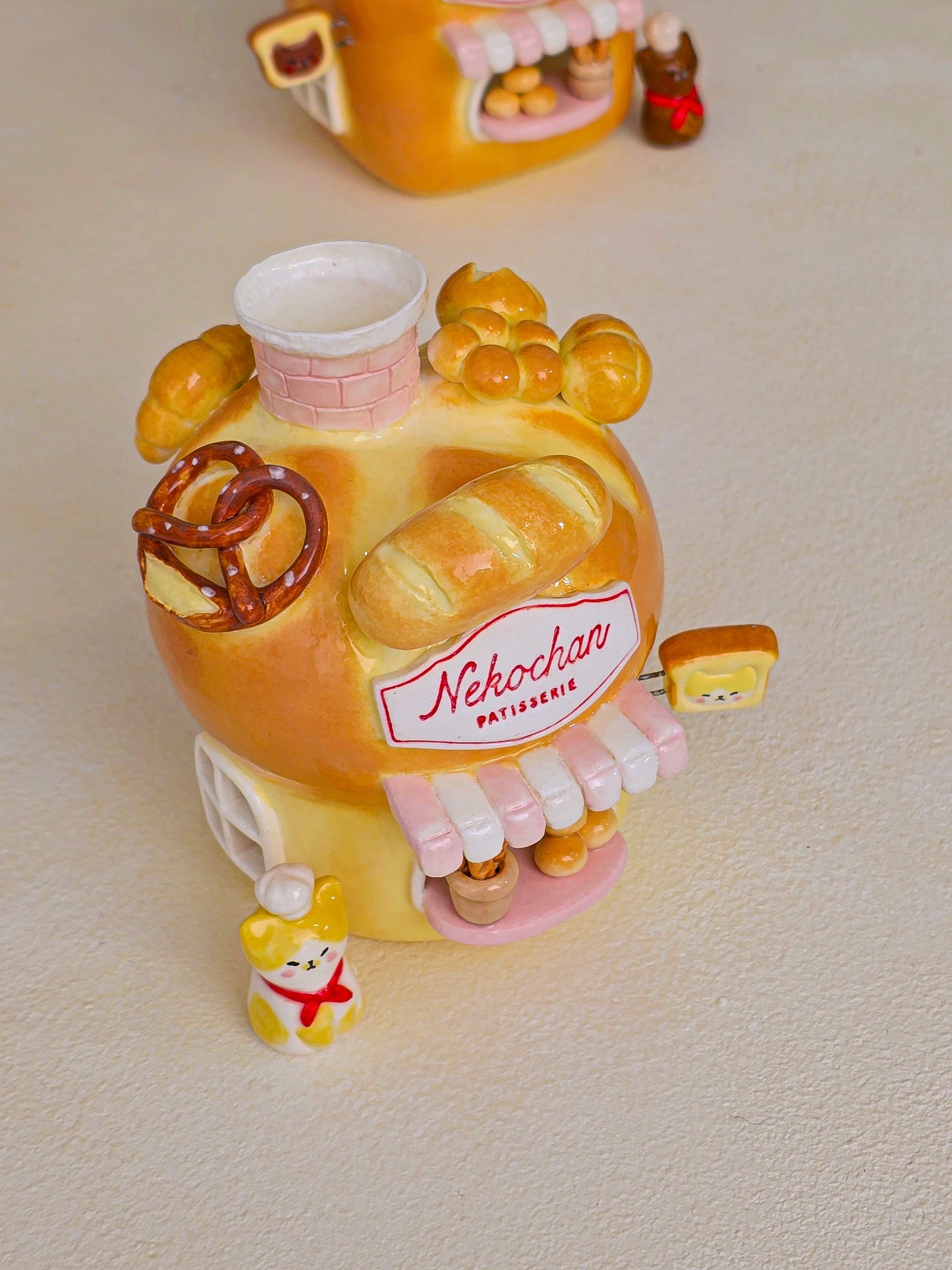 Nekochan bakery candle holder - Boule bread