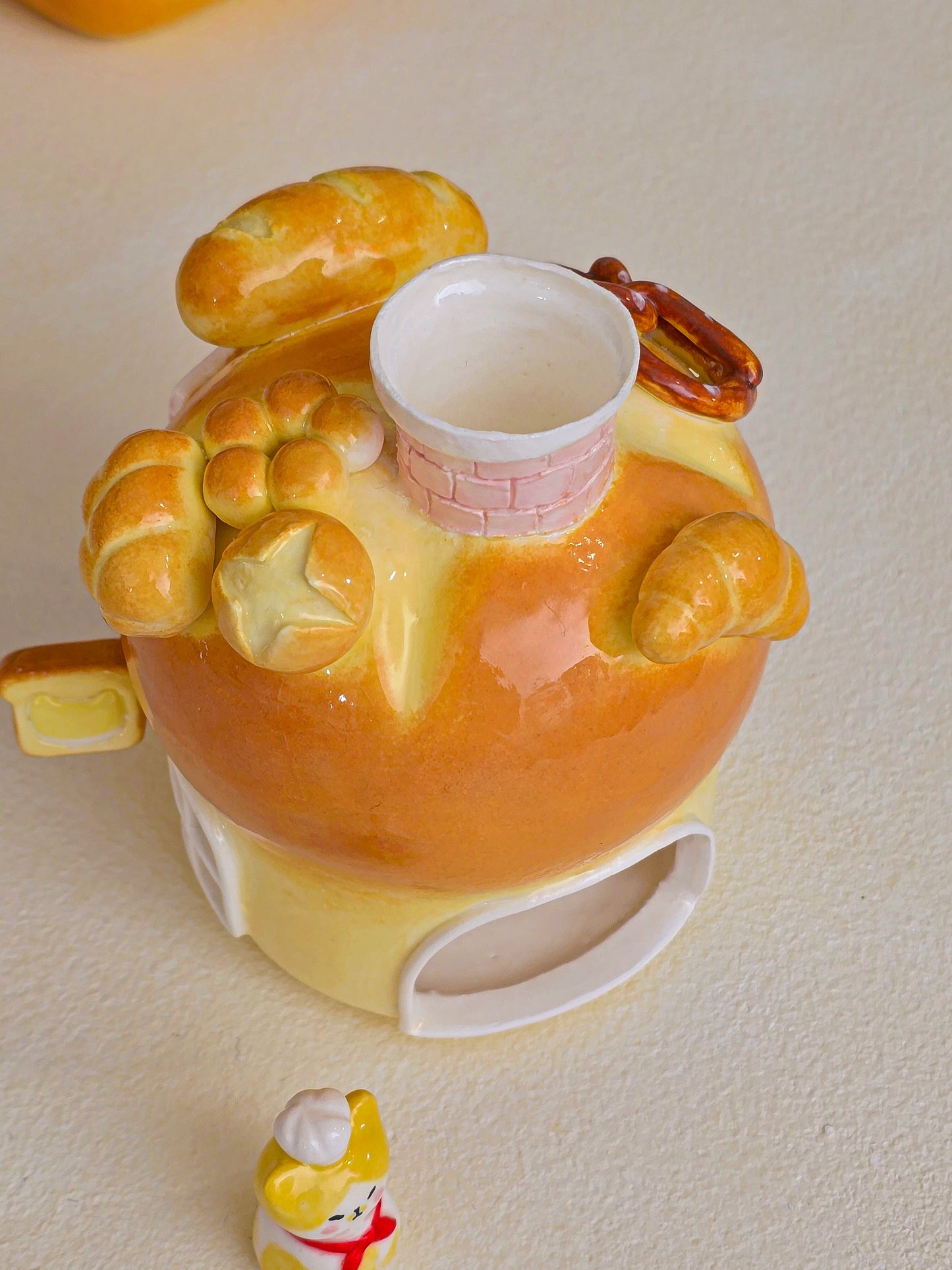 Nekochan bakery candle holder - Boule bread