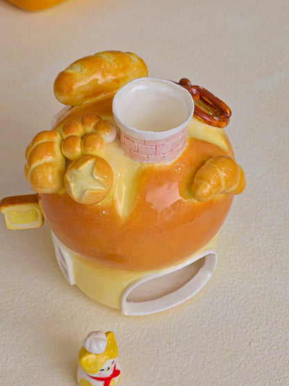 Nekochan bakery candle holder - Boule bread