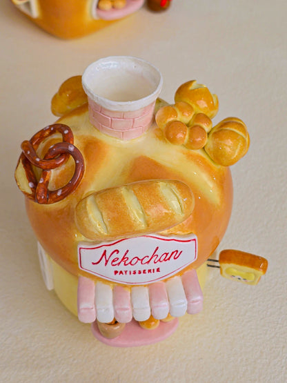 Nekochan bakery candle holder - Boule bread