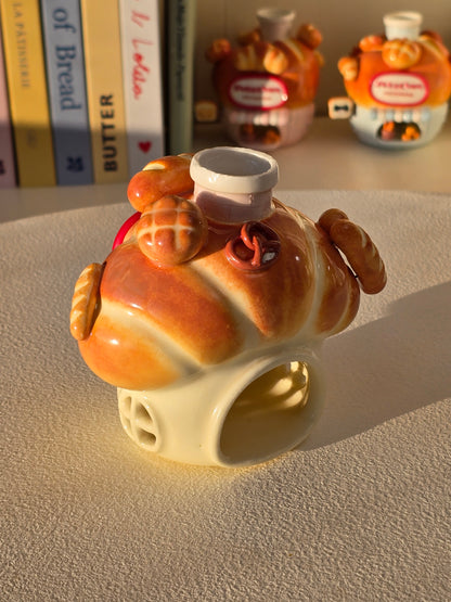 Nekochan bakery candle holder - Pink Croissant
