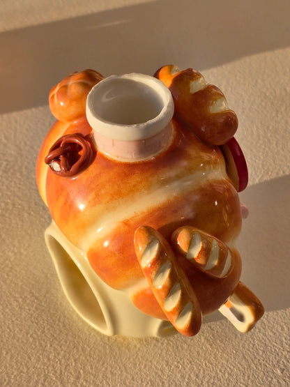 Nekochan bakery candle holder - Pink Croissant