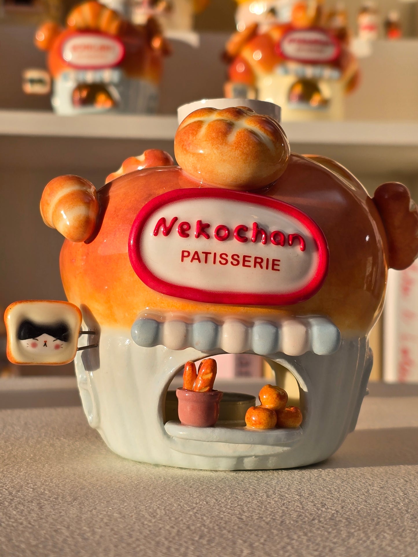 Nekochan bakery candle holder - Baby blue Muffin