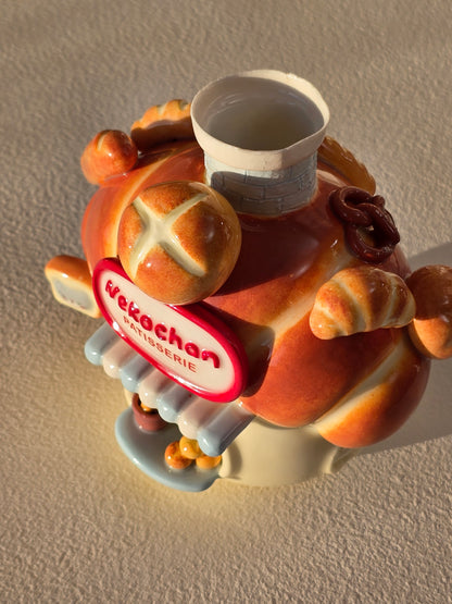 Nekochan bakery candle holder - Baby blue Croissant