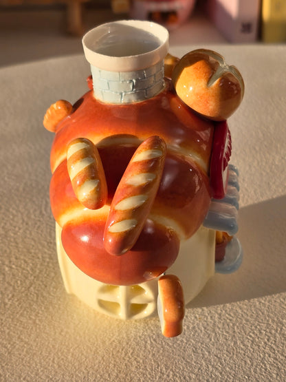 Nekochan bakery candle holder - Baby blue Croissant