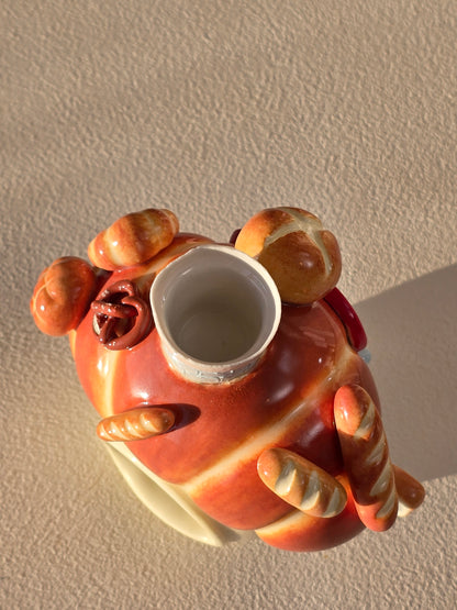 Nekochan bakery candle holder - Baby blue Croissant