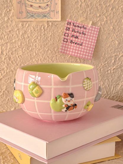 Apple nekochan matcha bowl