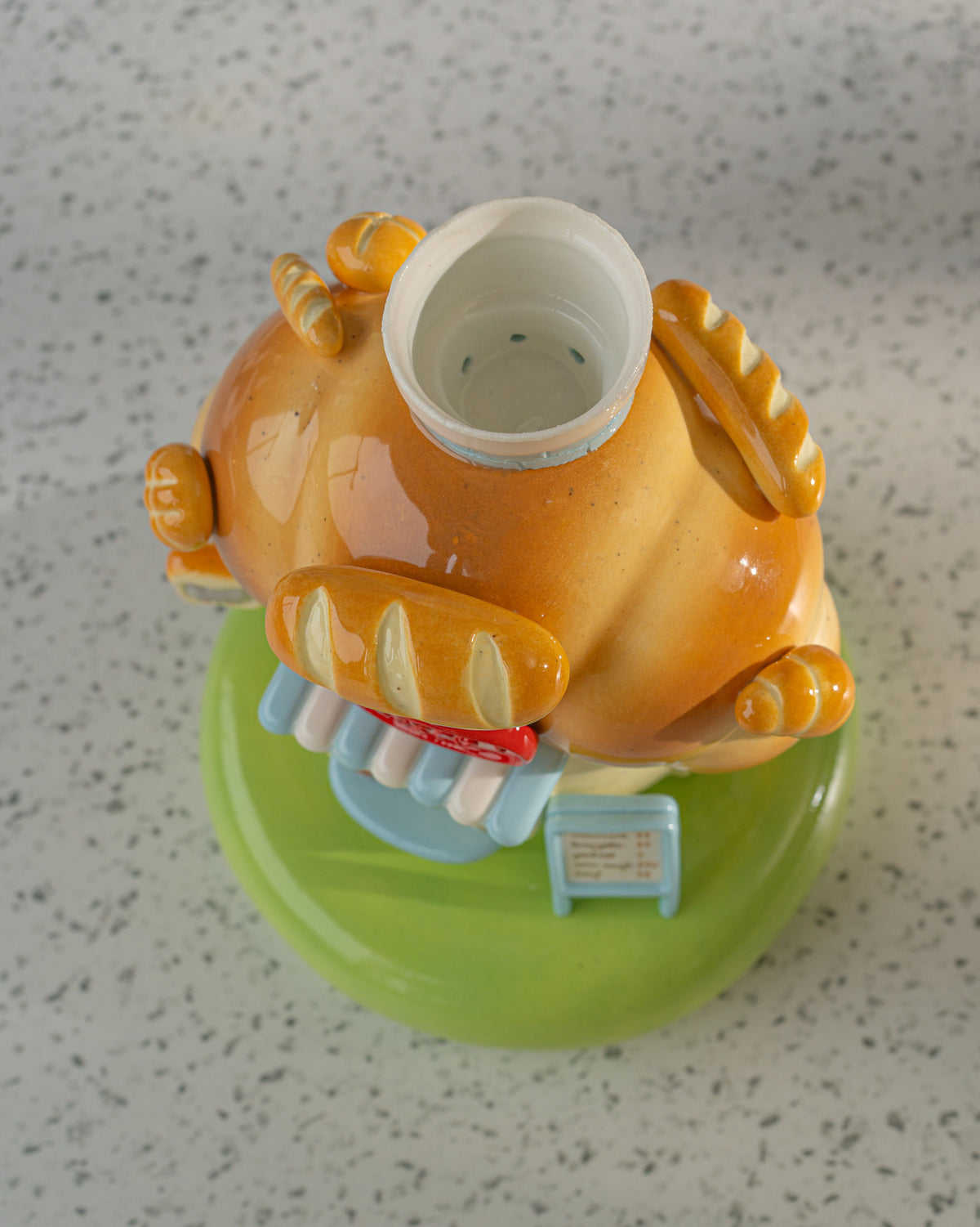 Nekochan bakery candle holder - Baby blue Croissant No1