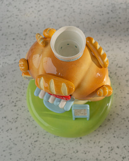 Nekochan bakery candle holder - Baby blue Croissant No1